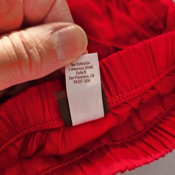 Tea Collection Red Cotton Dress Floral Emboirderey w/ Bloomers Girls 3-6 Months - Picture 12 of 12